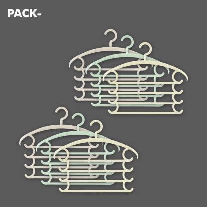 BAZKU Multipurpose Multi-Layer Hangers for Clothes Pack of 6 Plastic Shirt Pack of 6 Hangers For  Shirt