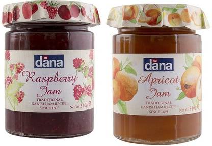 Dana Raspberry&Apricot Jam340gm(Pack of 2)Imported
