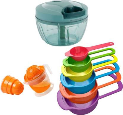 Professor Chopper 450 ML,Plastic Measuring Spoon Set (6 pcs),Nano Fruit Juicer Kitchen Tool Set
