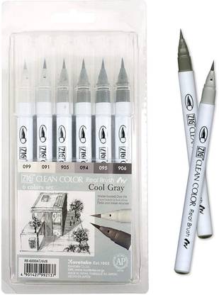 Zig CLEAN COLOR Real Brush 24 Color Set, AP-Certified, Flexible Brush Tip,