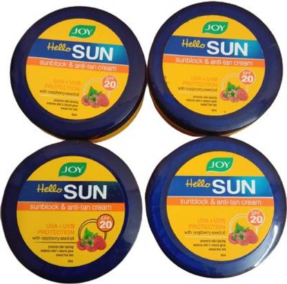 Joy Hello Sun Sunblock & Anti-Tan Cream SPF 20 PA++ UVA+UVB Protection- SPF 20 PA++