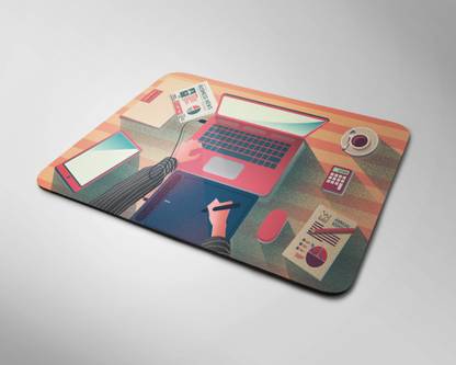 BLISSart Mousepad For Laptops Computer Gaming Mouse Pad HD Printed-Business Work Non Slip Base Mousepad