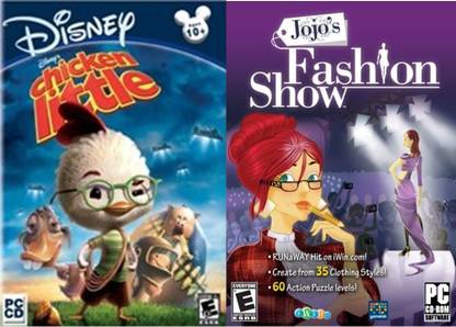 CHICKEN LITTLE - PC CD ROM & JOJO'S FASHION SHOW (PC CD) GAME CD (1ST)