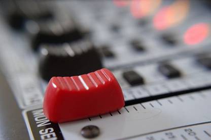 sound table foley audio music mixing studio Paper Print