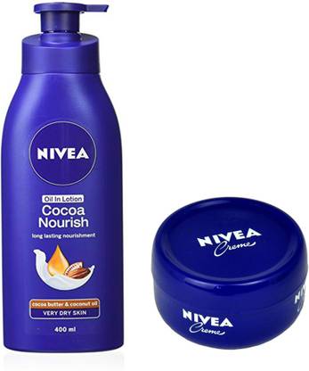 NIVEA 1 CREME 100ML+1 COCOA NOURISH OIL IN LOTION 400ML