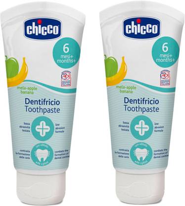 Chicco Apple- Banana Toothpaste (6 m+), 50ml, Pack of 2 Toothpaste