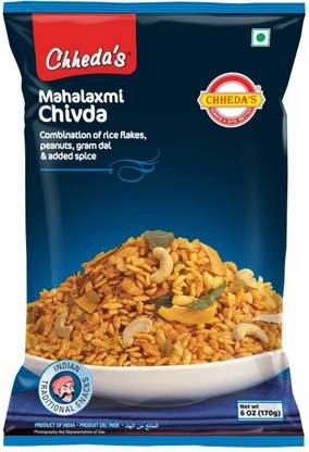 Chheda's - Mahalaxmi Chivda - Khatta Meetha Namkeen - Crispy Snacks - 170Gm Pack of 1