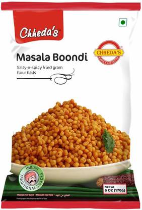 Chheda's - Masala Boondi - Raita Boondi - Namkeen Boondi Ready to Eat - 170Gm Pack of 2