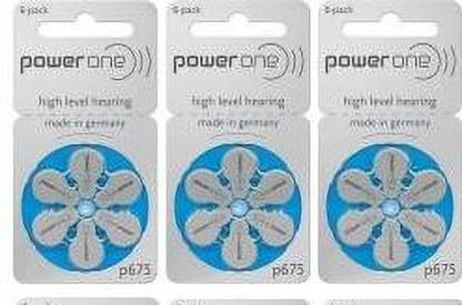 Phonak Power one P675 Hearing Aid Batteries 1.45V 3 patta (18 battery) (Blue) P675 Identification Tag