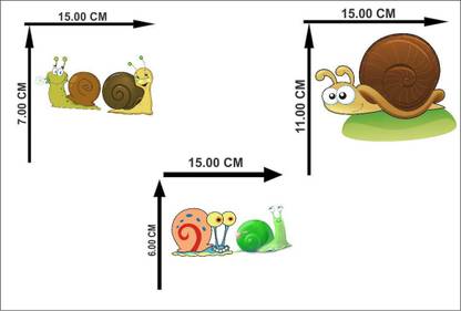 AK GRAPHICS 15 cm Snail cartoon seashell switch wall sticker Self Adhesive Sticker