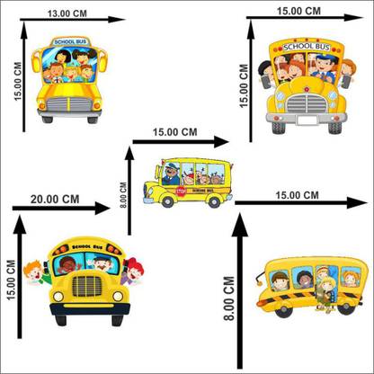 AK GRAPHICS 15 cm School bas switch wall sticker Self Adhesive Sticker