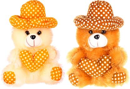 Fclues Soft Toy Teddy Bear For Baby For Baby Set of 2 Color CR & BR  - 30 cm