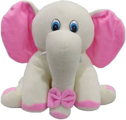 Tashu Collection White Elephant Plush Super Soft Toy for Babies, Boys & Girls./  - 25 cm