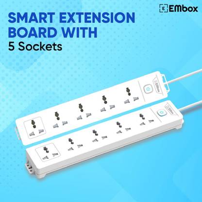 EMBox 10A Extension Board 5 way power strip 2500w Universal Sockets With Master Switch 5  Socket Extension Boards