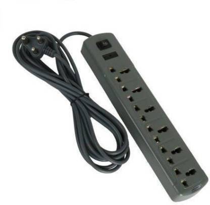 EWASS OMEG 6 SOCKET PLUS 1 SWITCH WITH LED AND 3 MTR LONG WIRE UP TO 6AMP(grey) 6  Socket Extension Boards
