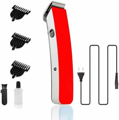 JVA Red Rechargeable Corded/Cordless Professional Trimmer/Hair Clipper Grooming Kit 45 min  Runtime 3 Length Settings