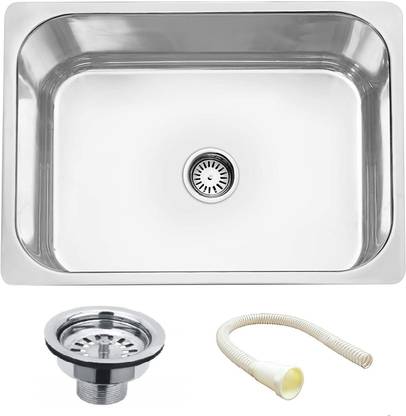 EVANEX 24 " x 18 " x 9 " Square 304 Grade Stainless Steel Kitchen Sink Vessel Sink
