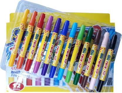 STIC 2-in-1 Brush Strokes Pens [Brush Twin Tip - 12 Shades]