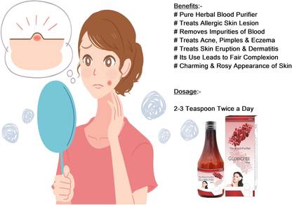 Atulya Medilink Globicfee Blood Purifier Syrup 200 Ml for Eczema & Dermatitis, Nail Acne, Diuresis, Acne & Pimples