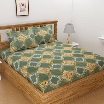 The Bright Microfiber Double Flat 250 TC Printed Bedsheet