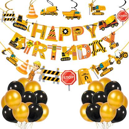 ZYOZI Construction Birthday Party Supplies Dump Truck Birthday Decorations-33 Pack