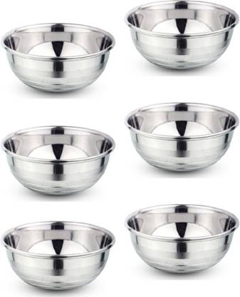 NEELAM Stainless Steel Vegetable Bowl Stainless Steel 6.5 22G Diamond Prem Vati, 300 ml, Set of 6