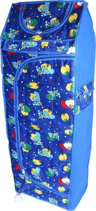 EVOHOUSE Colorful Design 5 Cabinet Baby Almirah, Kids Wardrobe, Folding Almirah, Toy Box PVC Collapsible Wardrobe