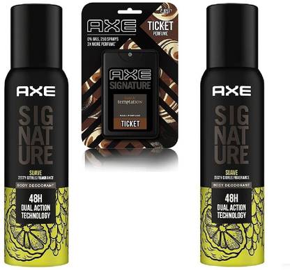 AXE SIGNATURE 2 SUAVE BODY DEODORANT 122 ML +1 D. T. TICKET PERFUME 17ML SET*1 Perfume Body Spray  -  For Men