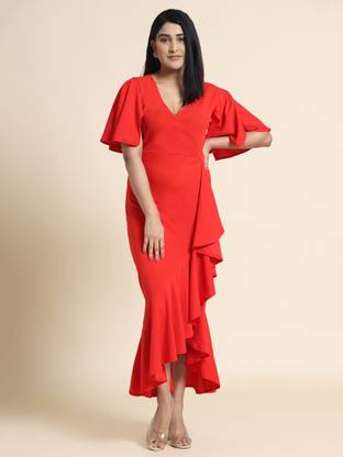 LeeliPeeri Designer Women A-line Red Dress