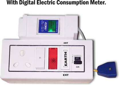 Leo TATA NEXON EV Charging Extension BOX with Digital UNIT Meter. ( Without 3core cable) Three Pin Plug