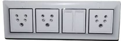 supriya SUPRIYA extension board with 3 socket 6A, 2 switch Wall Plate
