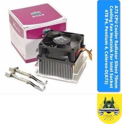 TechSupreme A73 CPU Cooler Radiator Silent 70mm Cooling Fan Heatsink for Intel Socket 478 P4 Motor Control Electronic Hobby Kit