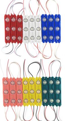 SAMAES 18 Pics 3led Module 12V DC LED Red Blue Green Yellow White Pink 3 pics each LED Light Electronic Hobby Kit