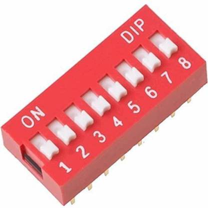 TRUSTECH Switch Module 8 Bit 2.54mm Position Way DIP Red Pitch Toggle Switch Electronic Components Electronic Hobby Kit