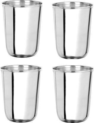 Yash Collections (Pack of 4) Yash Collection steel Gelas Set Glass Set Hot Beverage Glass