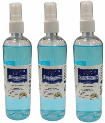 DERMEASE 100% Guaranteed Germ Free Sanitizer 200ml Pack Of 3 With Pump Spray Hand Sanitizer Bottle