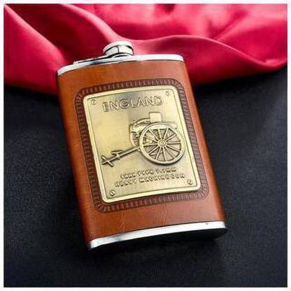 FITUP England Style Stainless Steel Insulated Hip Flask Beverage Holder Stainless Steel Hip Flask