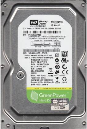 WD Green 500 GB Desktop Internal Hard Disk Drive (HDD) (WD5000AVD)