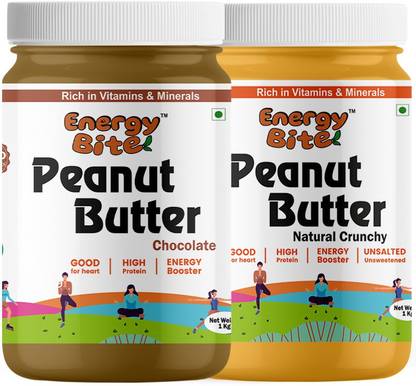 ENERGY BITE All Natural Peanut Butter Crunchy + Chocolate High Protein