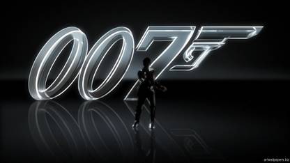 JAMES BOND LOGO 007 ON FINE ART PAPER HD QUALITY WALLPAPER POSTER Fine Art Print