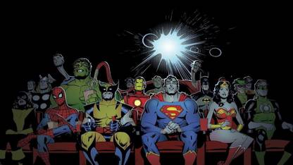 Comics Collage Hulk Spider-Man Wolverine Superman Iron Man Wonder Woman Batman Green Lantern ON FINE ART PAPER HD QUALITY WALLPAPER POSTER Fine Art Print