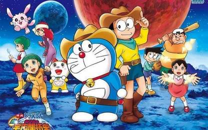Doraemon Multicolour Photo Paper Print Poster Photographic Paper Photographic Paper