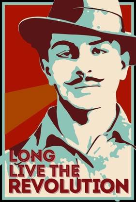 Bhagat Singh - Long Live the Revolution ON HI QUALITY LARGE PRINT 36X24 INCHES Photographic Paper