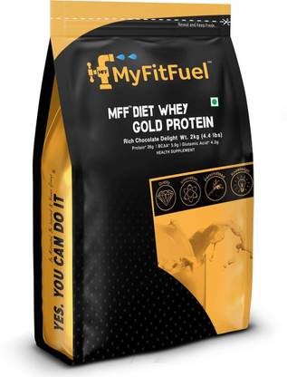 MyFitFuel MFF Diet Whey Gold Protein - 2 Kg (4.4 lbs) Rich Chocolate Delight Whey Protein