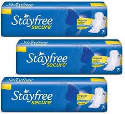 STAYFREE Secure regular napkins pads 7+7+7 pads for women safety Sanitary Pad