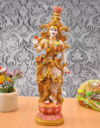Ishu handi artistic Marble Radha Maa statue for home temple decoration I Radha ji ki murti Decorative Showpiece  -  37 cm