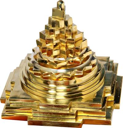 aalayam selveer Meru Shri Yantra Brass Original | Premium Meru Shree Yantra | Maha Meru Decorative Showpiece - 6.35 cm