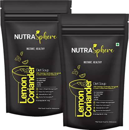 NutraSphere Instant Healthy Lemon Coriander Diet Soup Mix Powder (20 Servings, 400g)