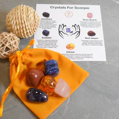 Maureen Natural Tumble Healing Stone Scorpio Zodiac Kit Regular Asymmetrical Crystal Stone
