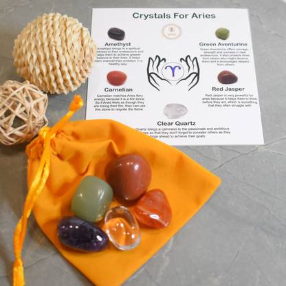 Maureen Natural Healing Tumble Stone Aries Zodiac Kit Regular Asymmetrical Crystal Stone